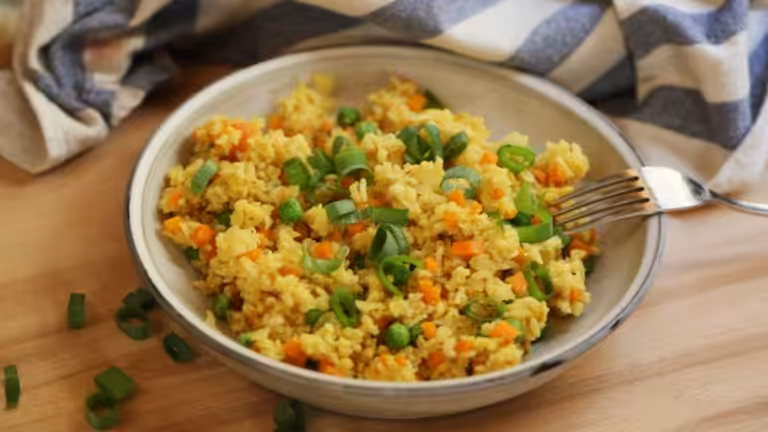 Sartén de arroz sin huevo