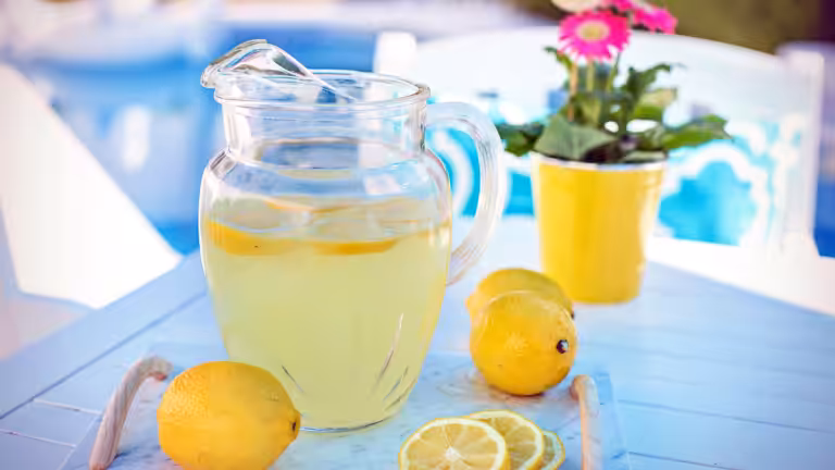 Pitcher of lemon water