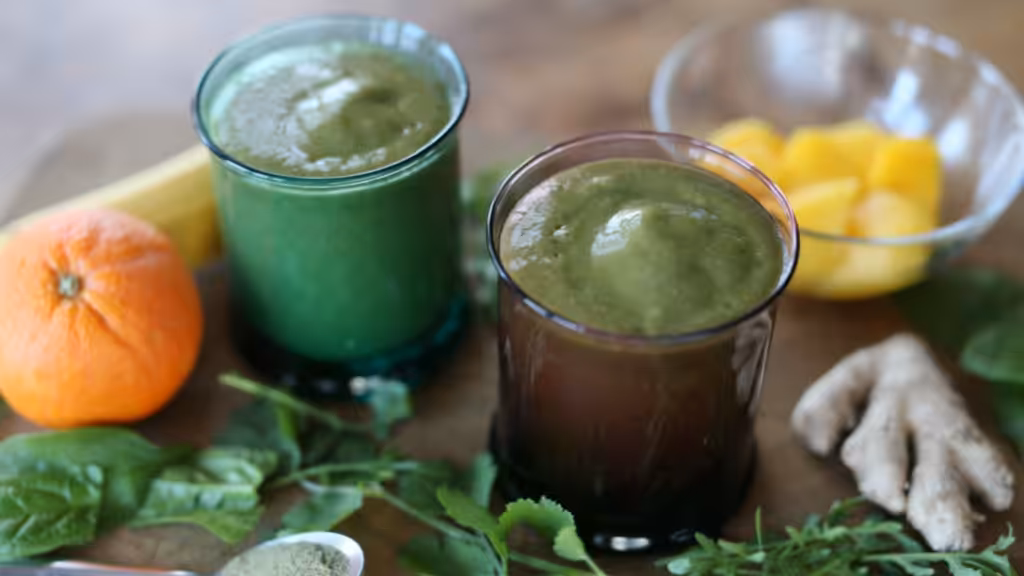 2 glasses of thyroid healing smoothie