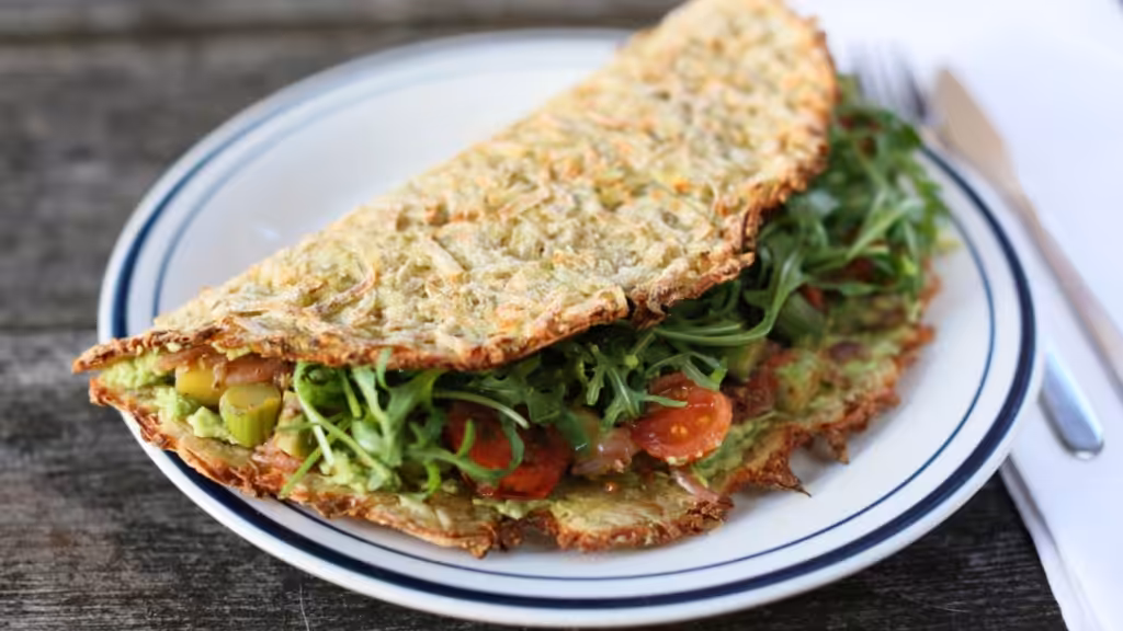 Tortilla Rösti con rúcula