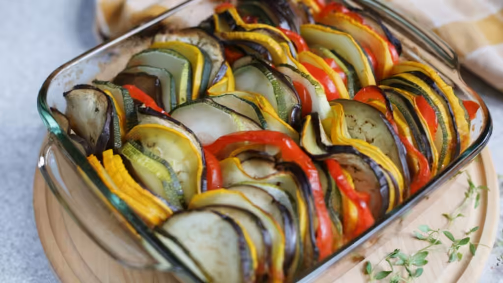 Auflaufform mit Ratatouille