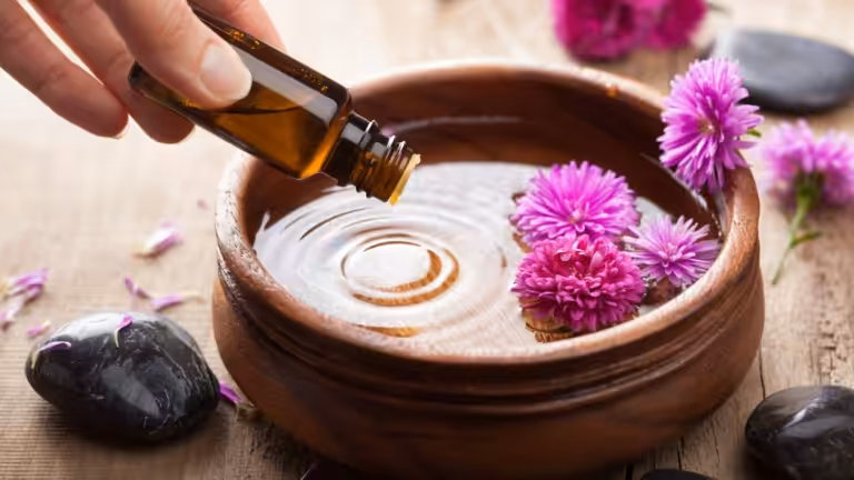Essential oil in water bowl