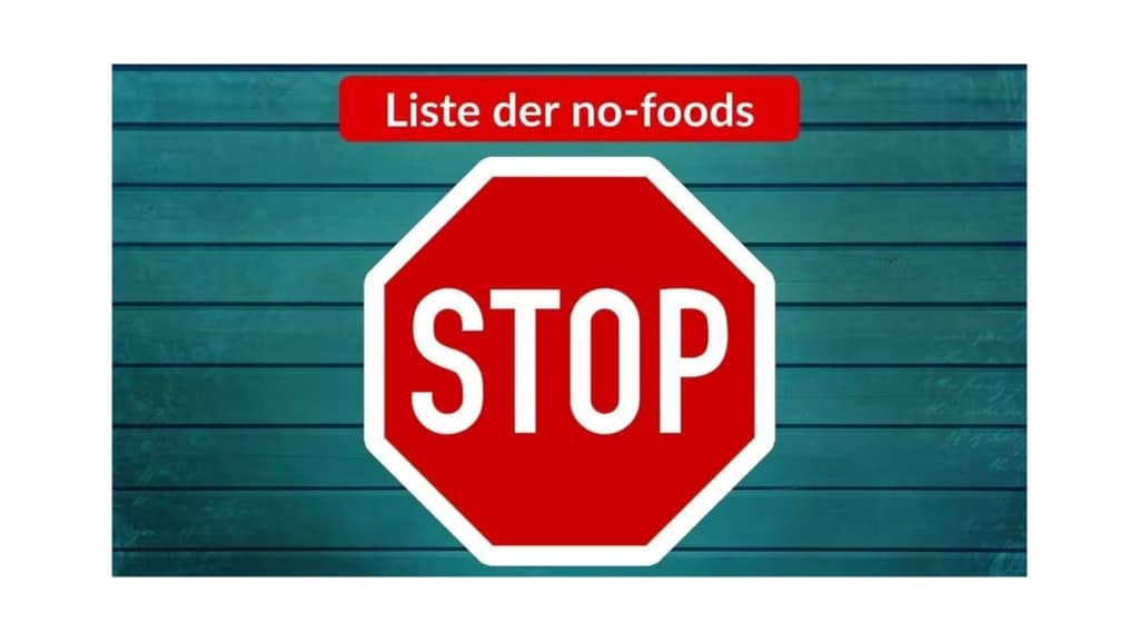 Stopp-Schild für die No-Foods